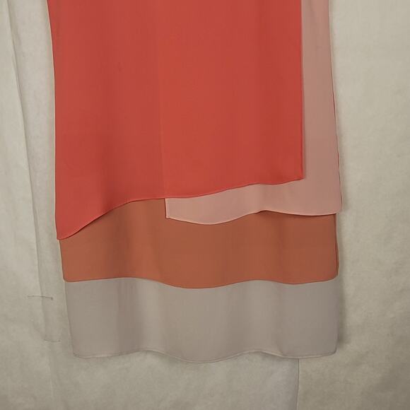 BCBGMAXASRIA Haley coral pink colorblock sheath dress Size 2 Mod Retro 70s - Picture 5 of 7